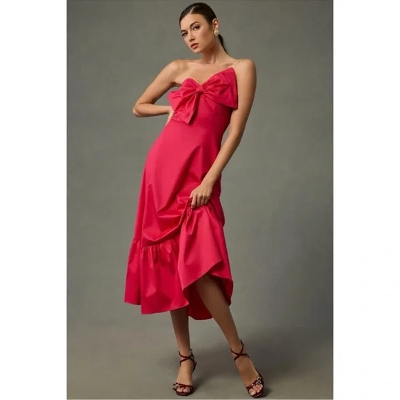 hutch pink bow dress Colorblock Bow Maxi Dress